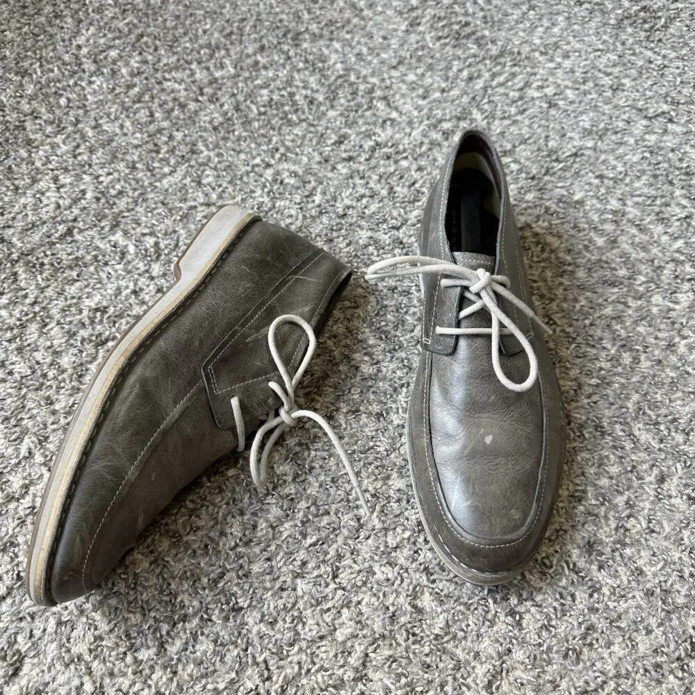 BCole Haan Oswego 2 Eye II Leather Plain Toe Oxfords Shoe 11 M Gray